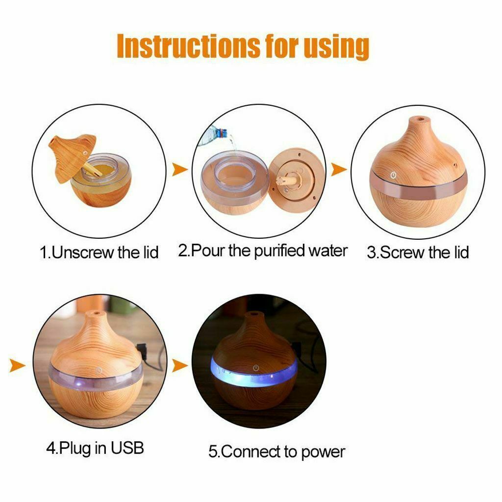Intelligent LED Humidifier Essential Oil Diffuser Aroma Purifier 130/300/500ML gallery