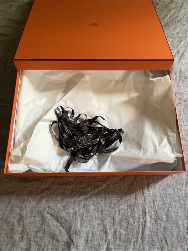 Authentic Hermes Empty Bag Box 18" X 15" X 4" (252) + Tissue + Ribbon gallery