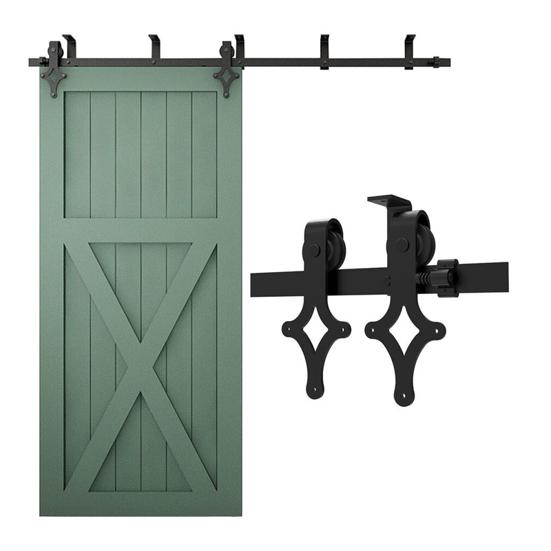 4FT-20FT Ceiling Mount Rail Sliding Barn Door Hardware Kit Track Roller Closet gallery