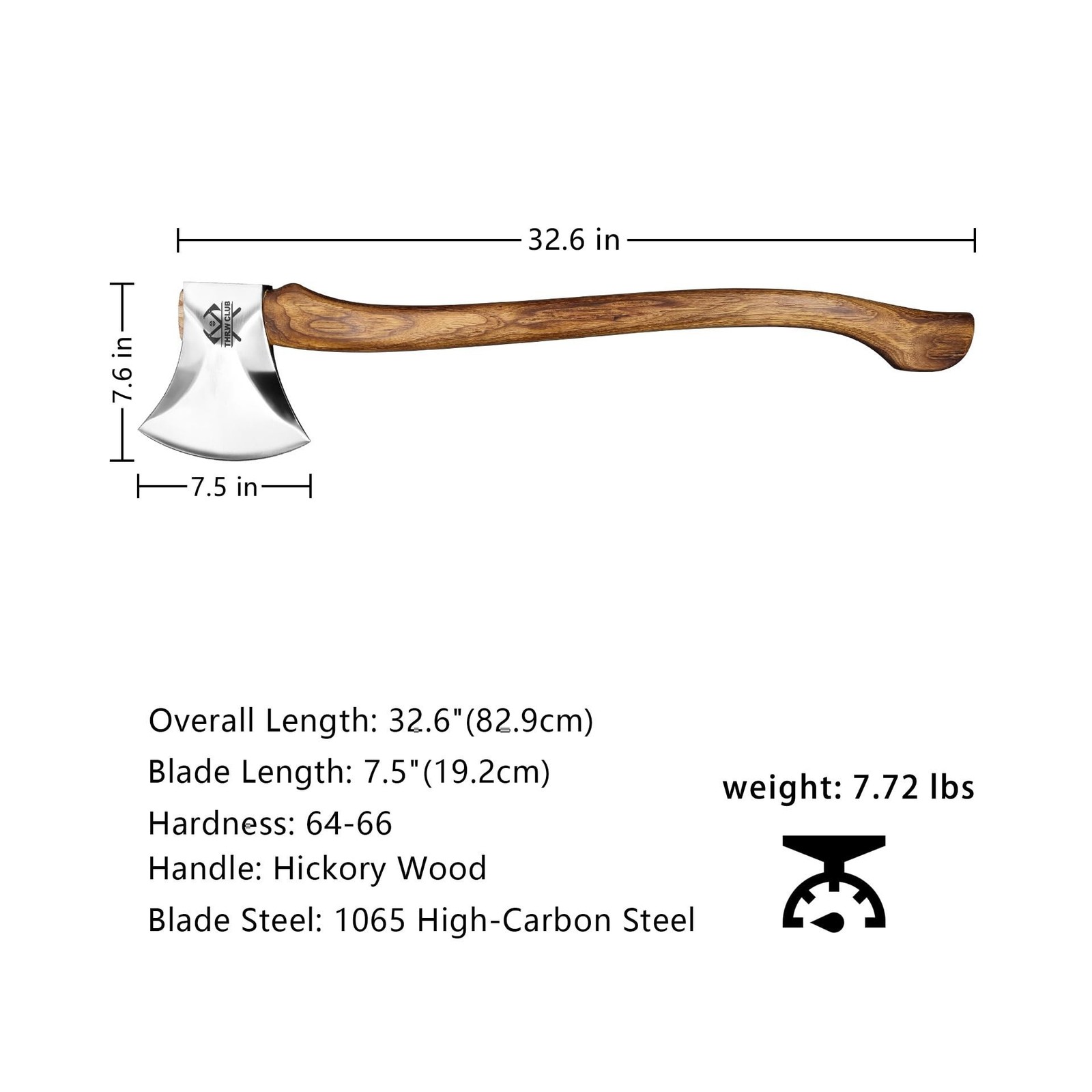 32.6 Inch Professional Wood Splitting Axe, Wood Chopping Axe with Hickory Woo... gallery