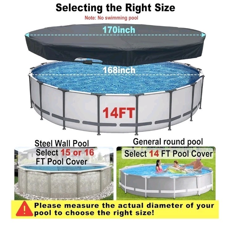 14 Ft Pool Cover, Quick Installation and Removal Above Ground Pool Cover gallery