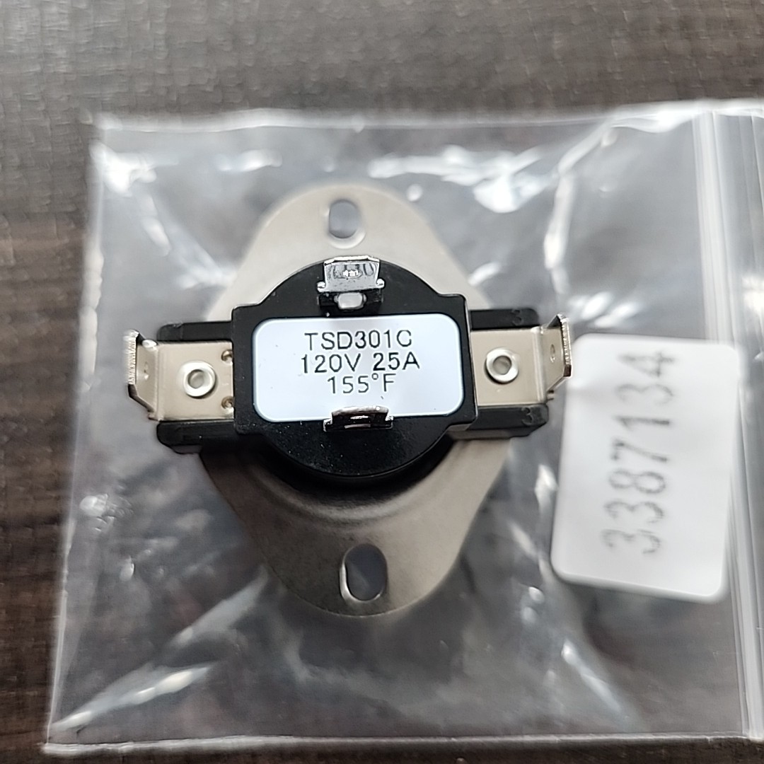 New Whirlpool Dryer Thermostat Model TSD301C; 155F, 120V, 25A gallery