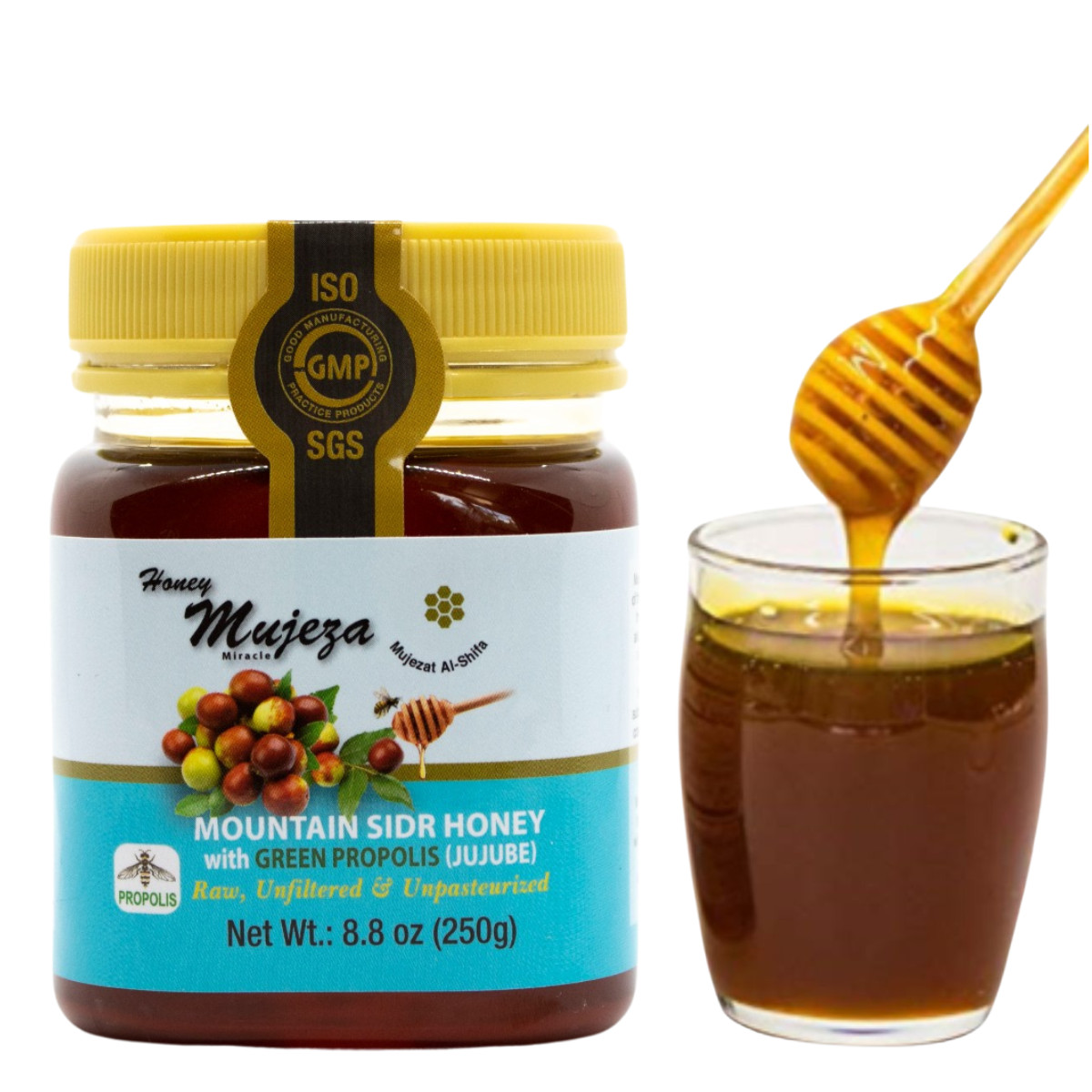 Authentic Mountain Sidr Honey with Propolis - 100% Natural Raw Honey 250g gallery