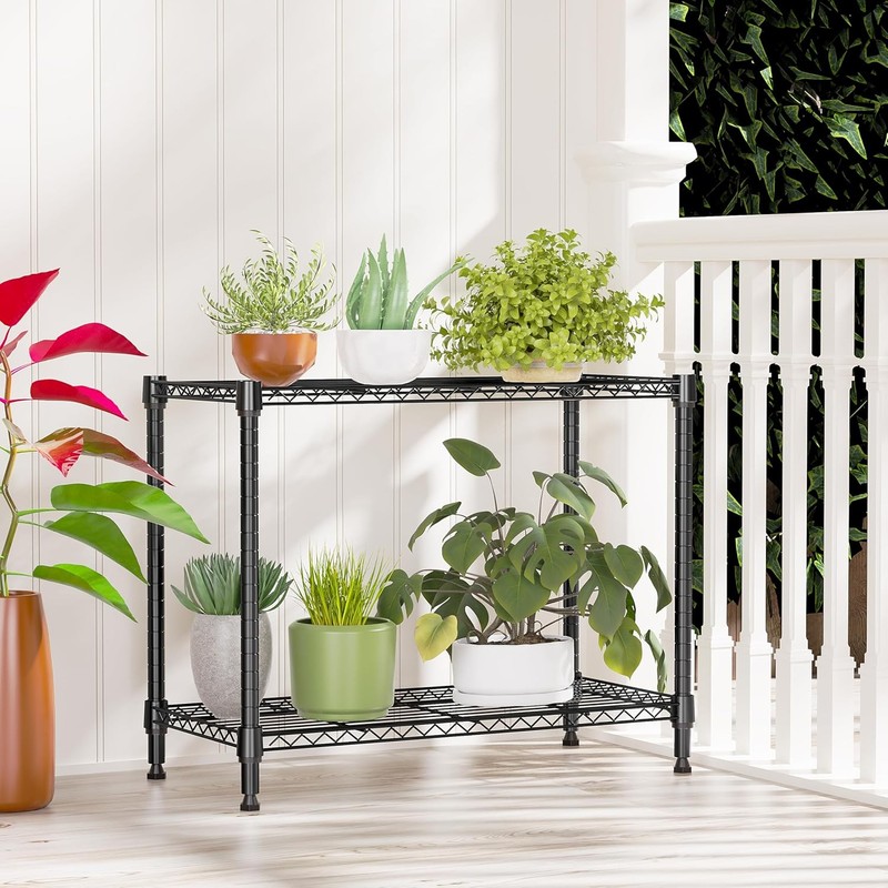 220 lbs 2 Tier Multi-Functional Storage Shelf, Metal Wire Shelving Unit Shelf gallery