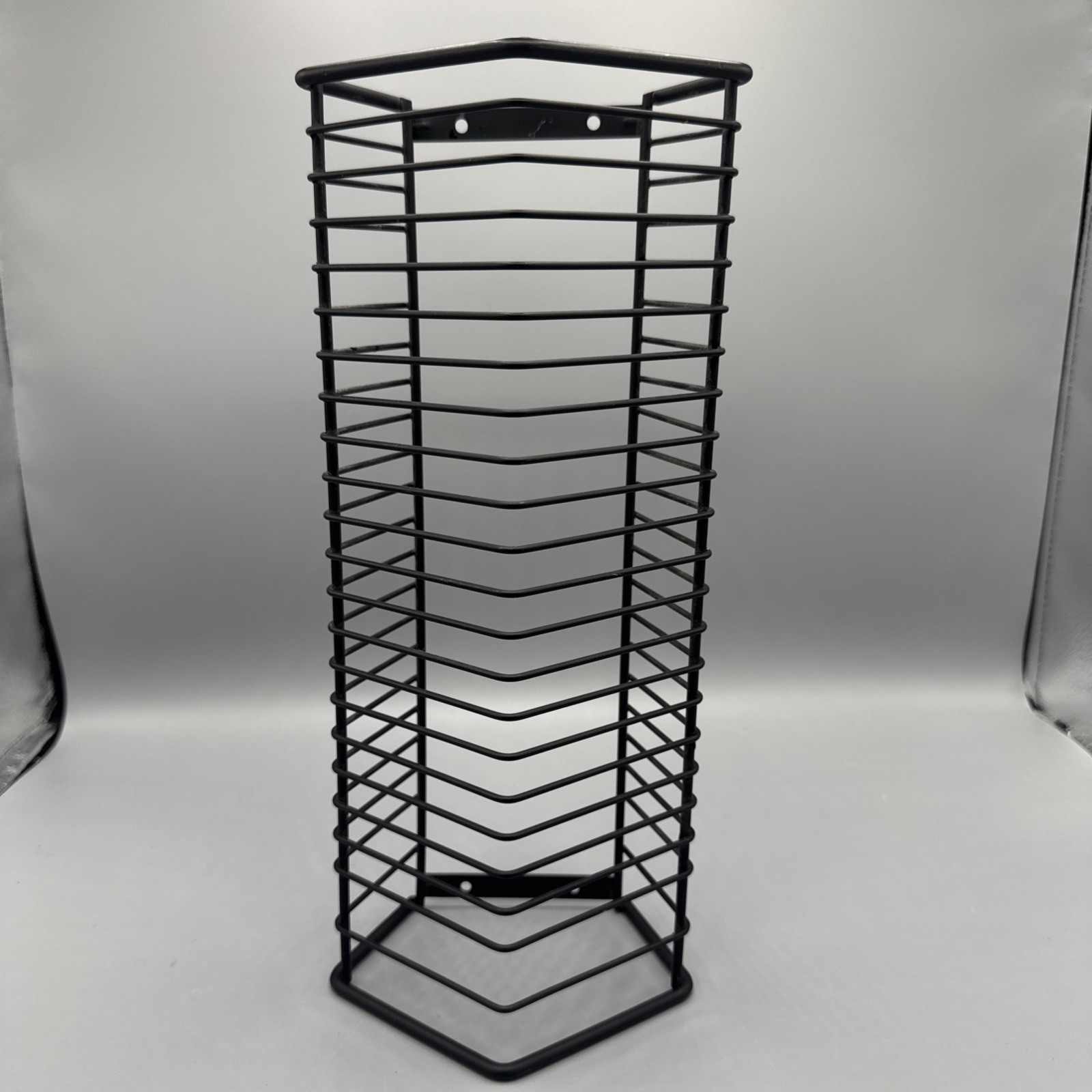 Vintage Black Metal Wire CD Tower Rack | 24 Capacity | Wall Mount or Tabletop gallery