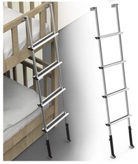 Bunk Bed Ladder, 3-Level Height Adjustment (59.5”/60.5”/61.5”) Anti-Slip RV Dorm