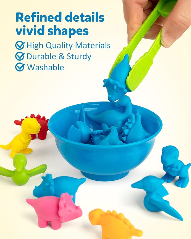 Coogam Counting Dinosaur Sorting Toy Set, Color Matching Classification Game, Mo gallery