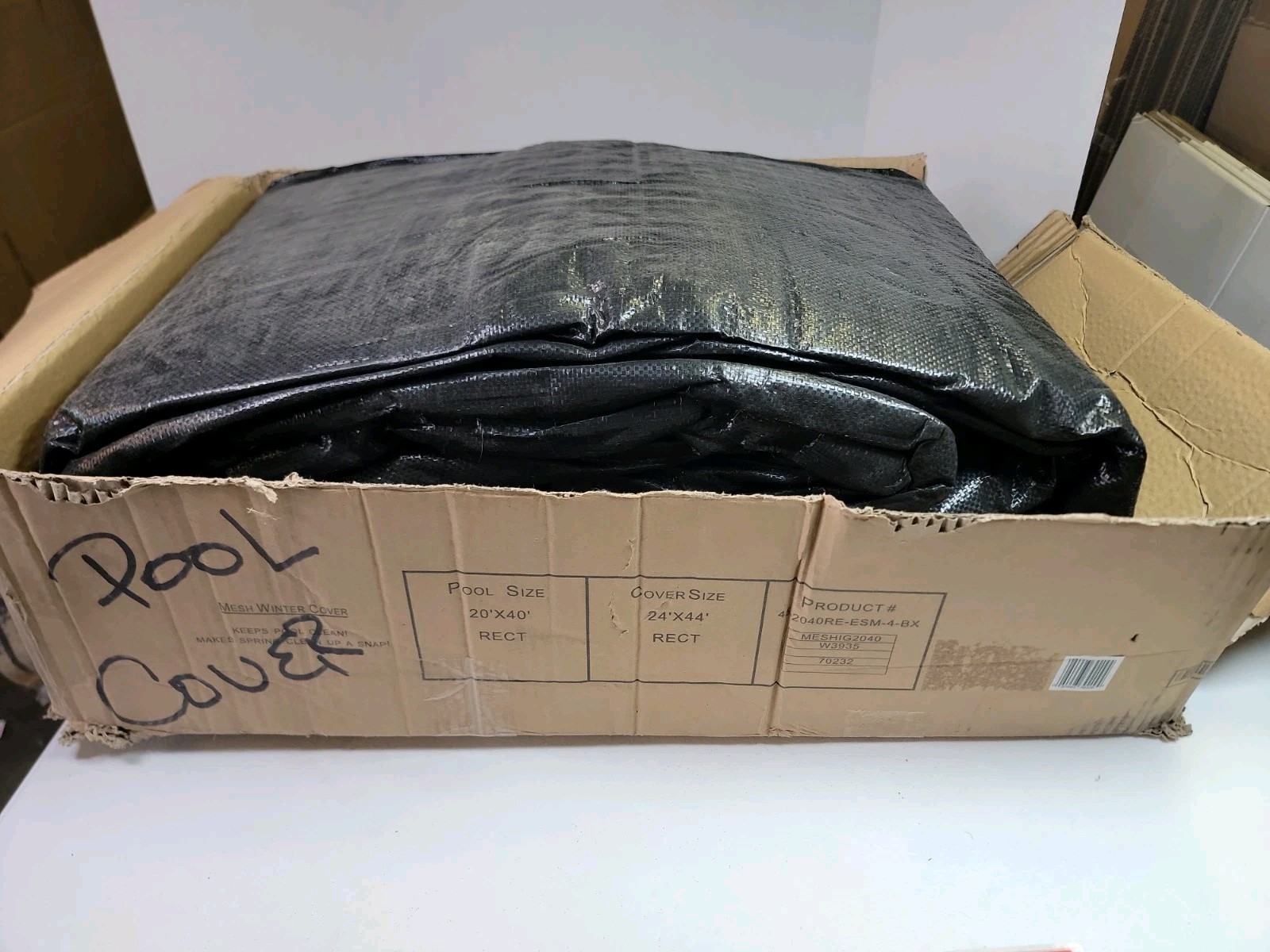 GLI 20x40 Rect Mesh Inground Pool Winter Cover 24x44 Black Open Box New gallery