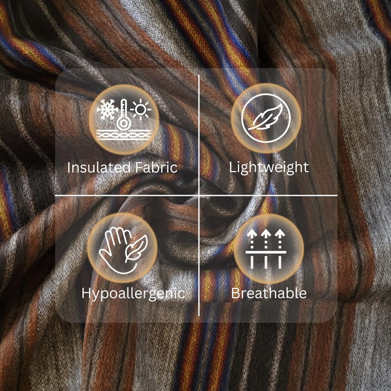 Alpaca Wool Throw Blanket | Warm, Ultra-Soft, 85" x 65" | Breathable, Non-Itc... gallery