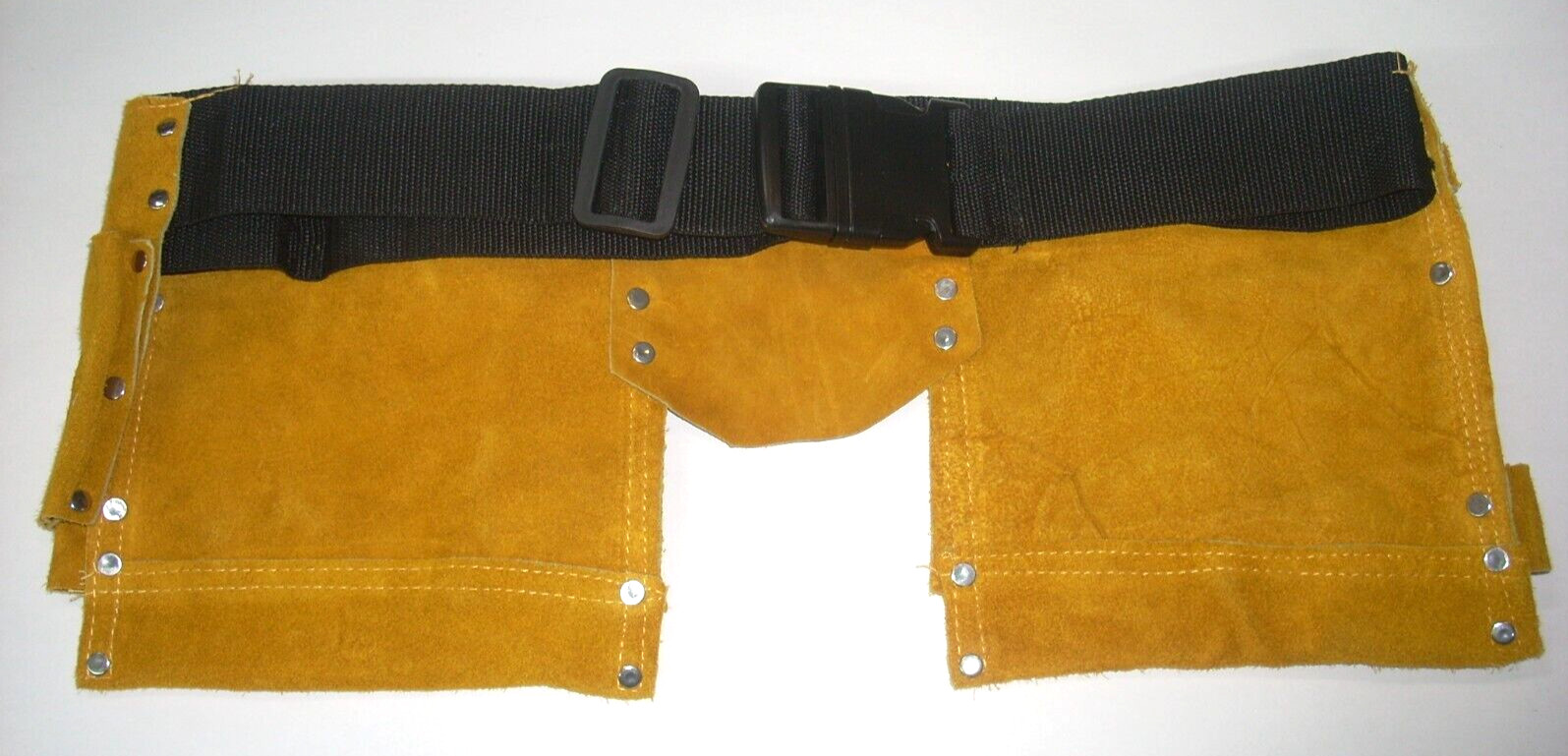 Leather Tool Belt 14 Pockets Straps 20 in W x 8 in H w Adjustable Belt 46" Long gallery