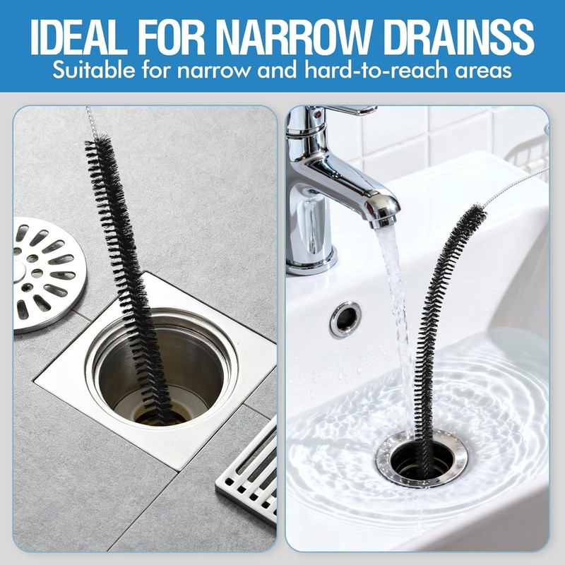 3PCS Drain Brush Set with Refrigerator Coil Cleaning Brush, Multi-Use Drain gallery