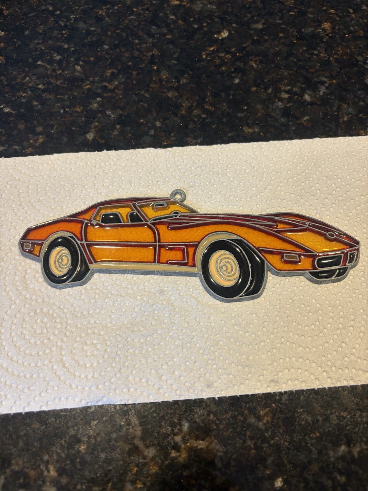 Faux Stained Glass Corvette Stingray Hotrod Car Suncatcher Ornament Window Art gallery