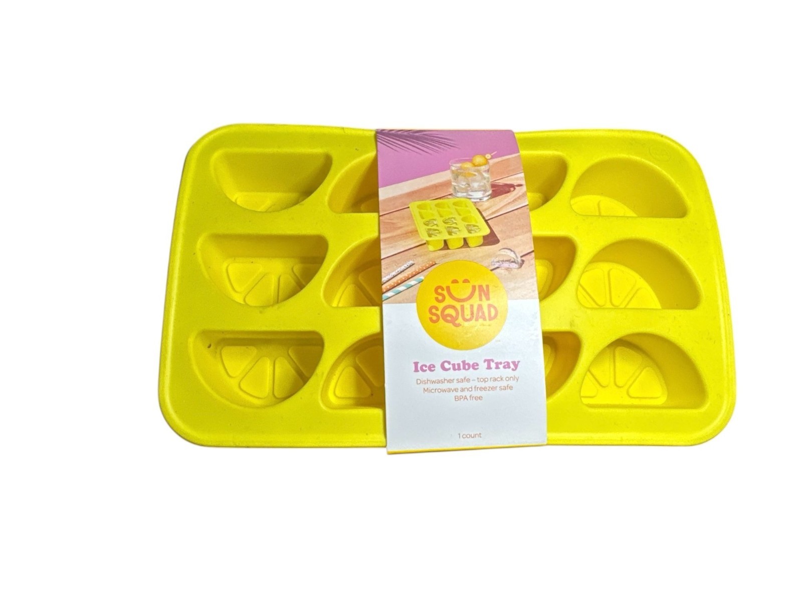 Sun Squad Silicone Ice Cube Trays Set Of 3 - Blue, Yellow & Pink - BPA Free Dish gallery
