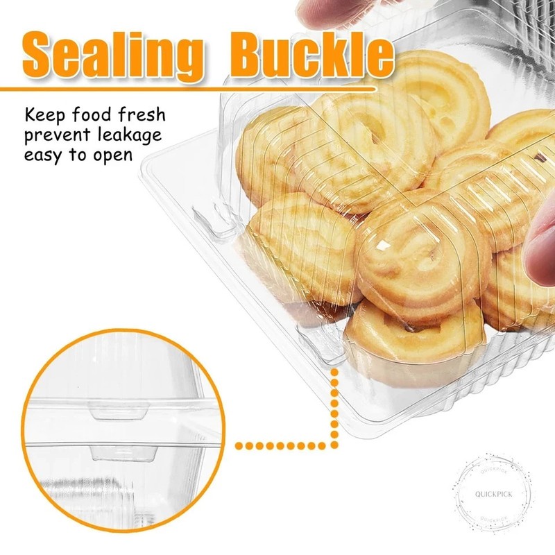 100 Pack Clear Plastic Square Hinged Food Clamshell Container,Disposable To Go gallery