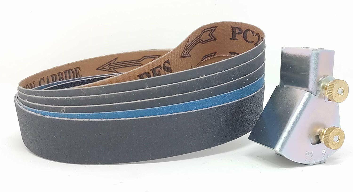 Knife Sharpening Angle Guide Pack - 1x30 Belt Sander Guide & 5 Sanding Belts gallery
