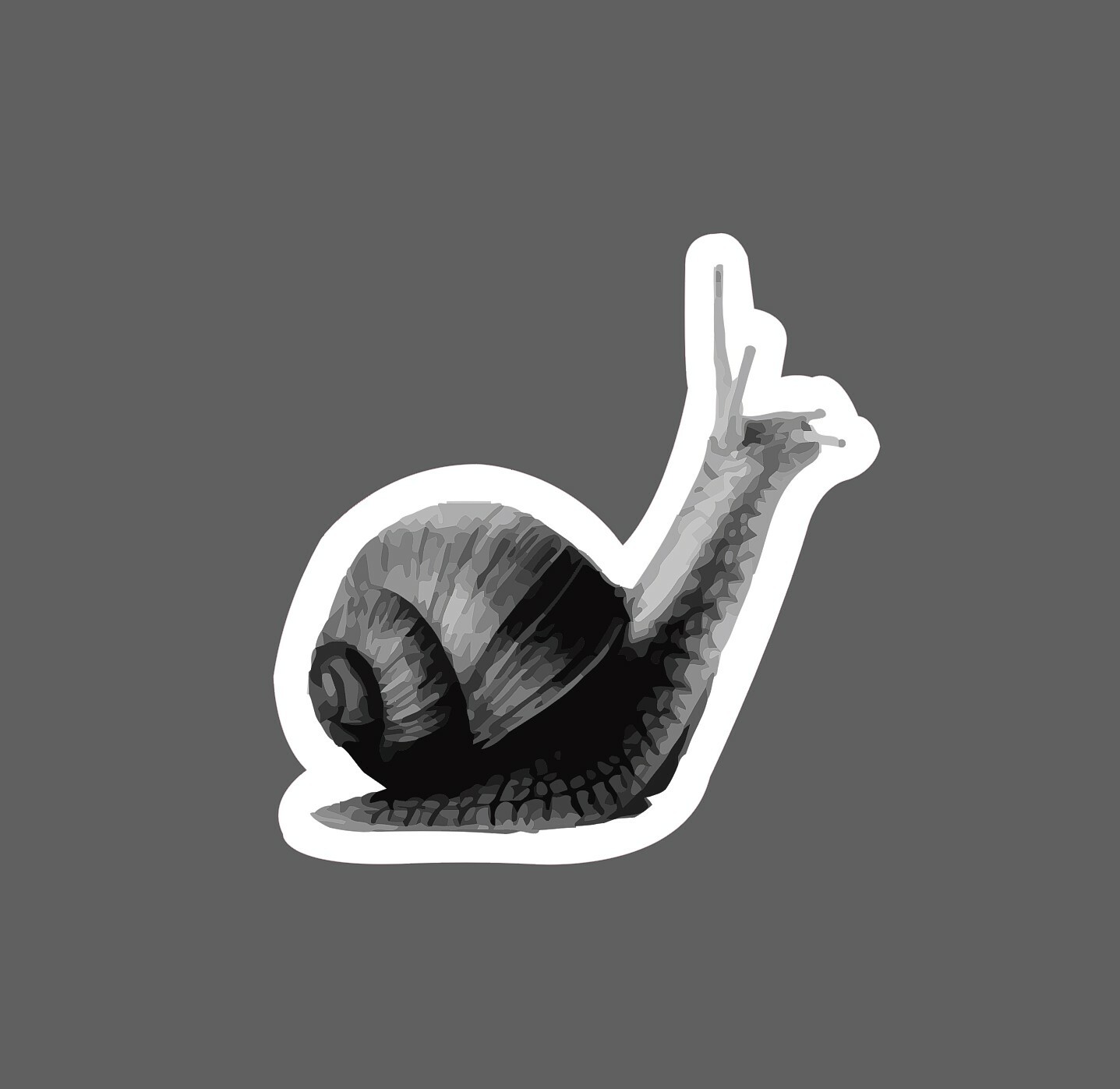 Snail Sticker Black and Gray Waterproof - Buy Any 4 For $1.75 Each Storewide! gallery