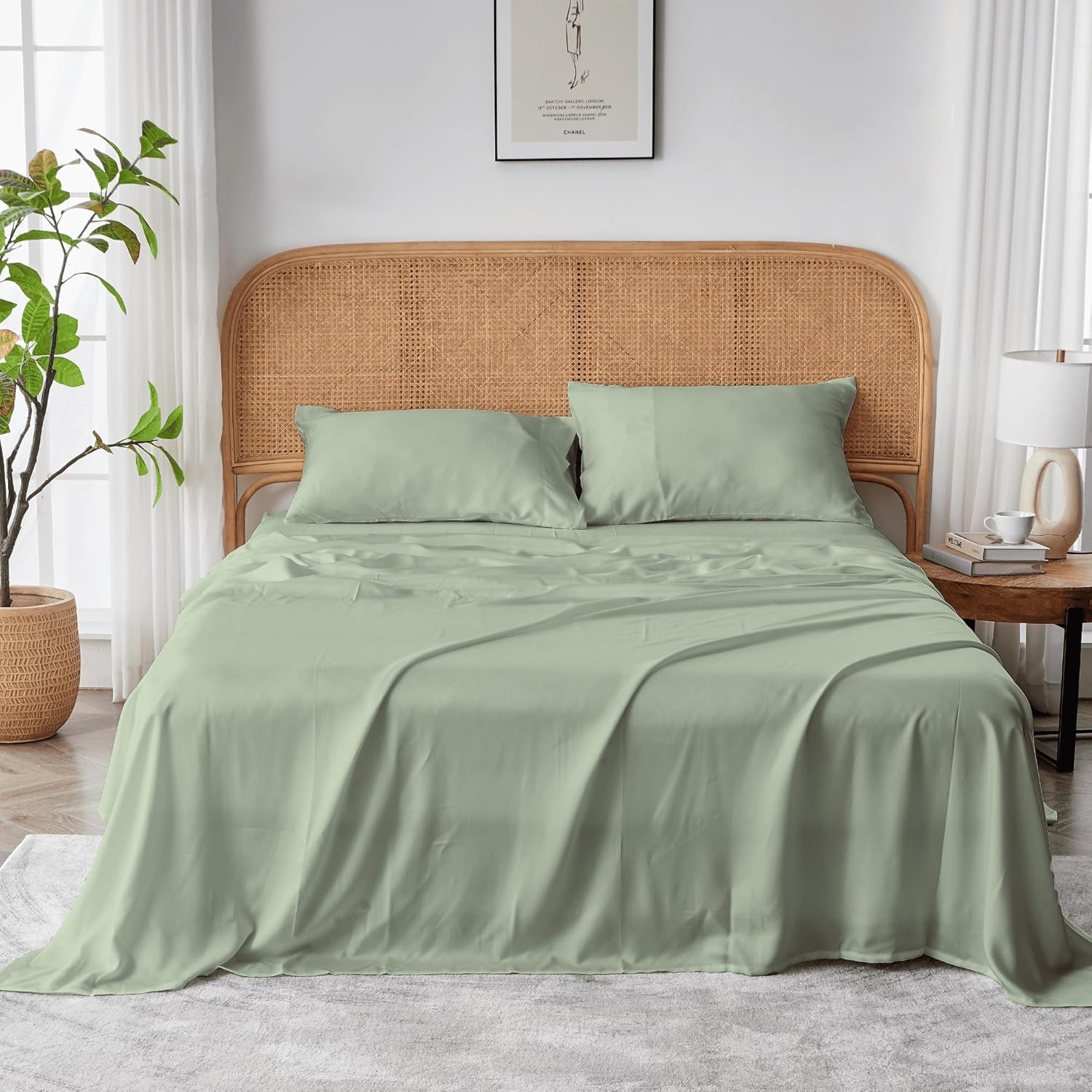 Cooling Sheet Set, Twin, Sage, 3-piece, Sijo AiryWeight Tencil, 100% Lyocell gallery