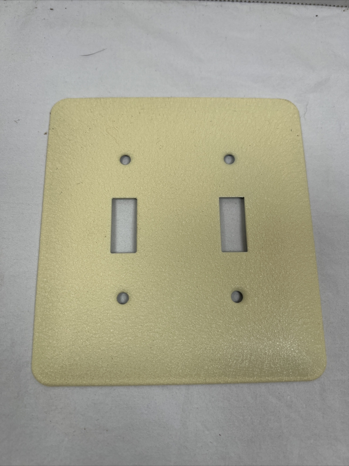 NOS Intertek Metal Double Wall Light Switch Plate Cover Almond Wrinkle Finish gallery