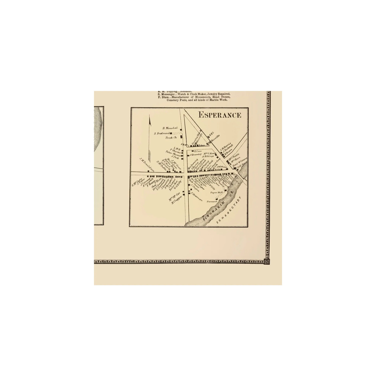 Historic City Map - North Blenheim Summit Esperance New York - Beers 1866 - gallery