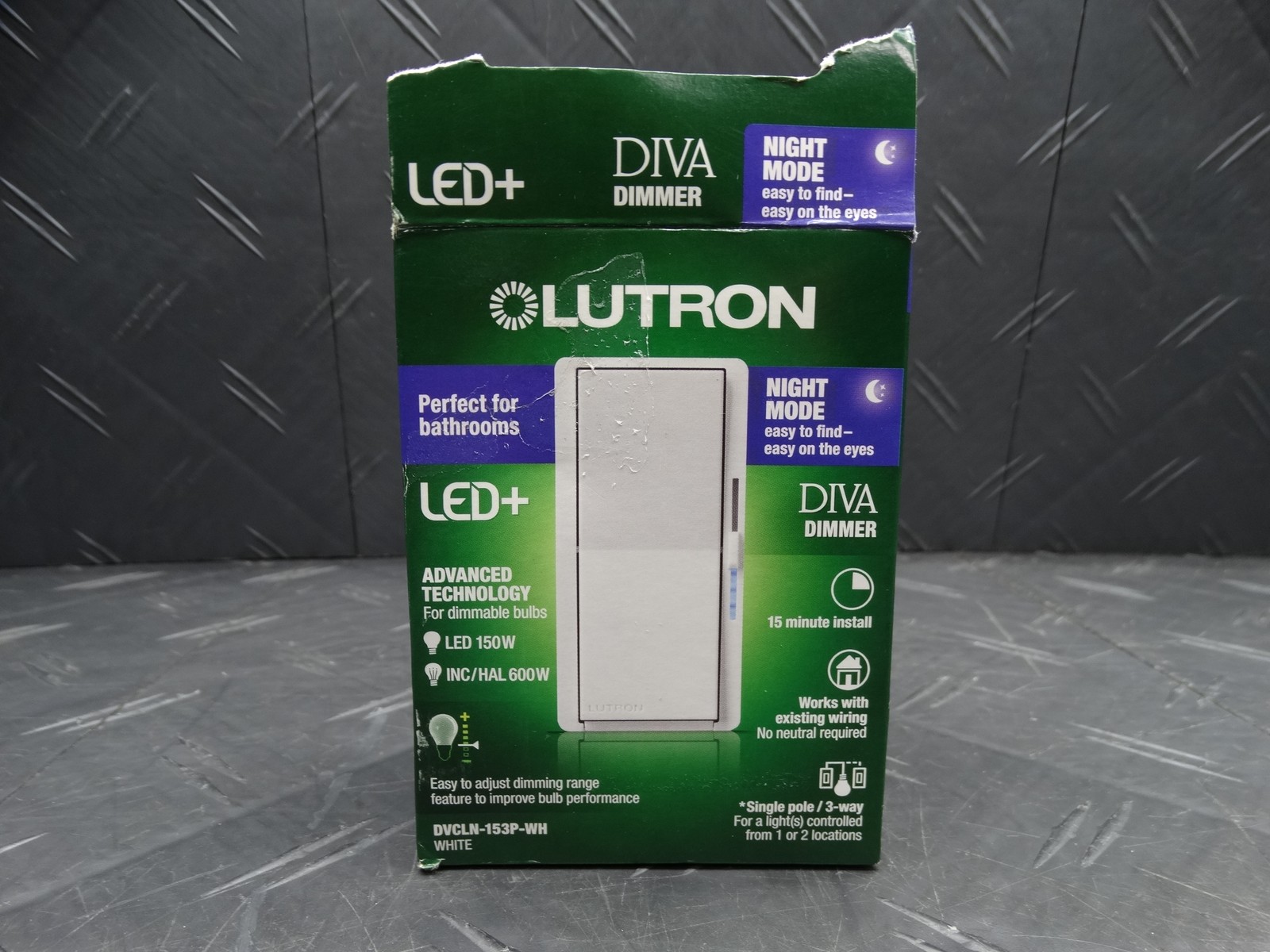Lutron Diva LED+ Dimmer Night Mode White Single Pole/3-Way 150W DVCLN-153P-WH gallery