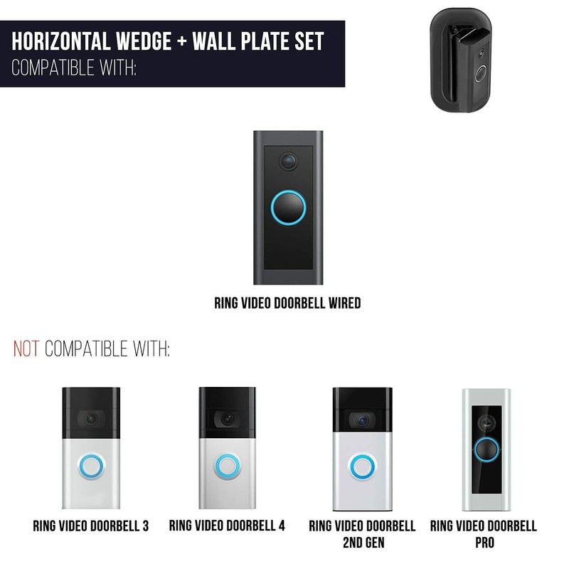 Wasserstein 35-55 Horizontal Adjustable Angle Mount/Wall Plate For Ring Video DB gallery