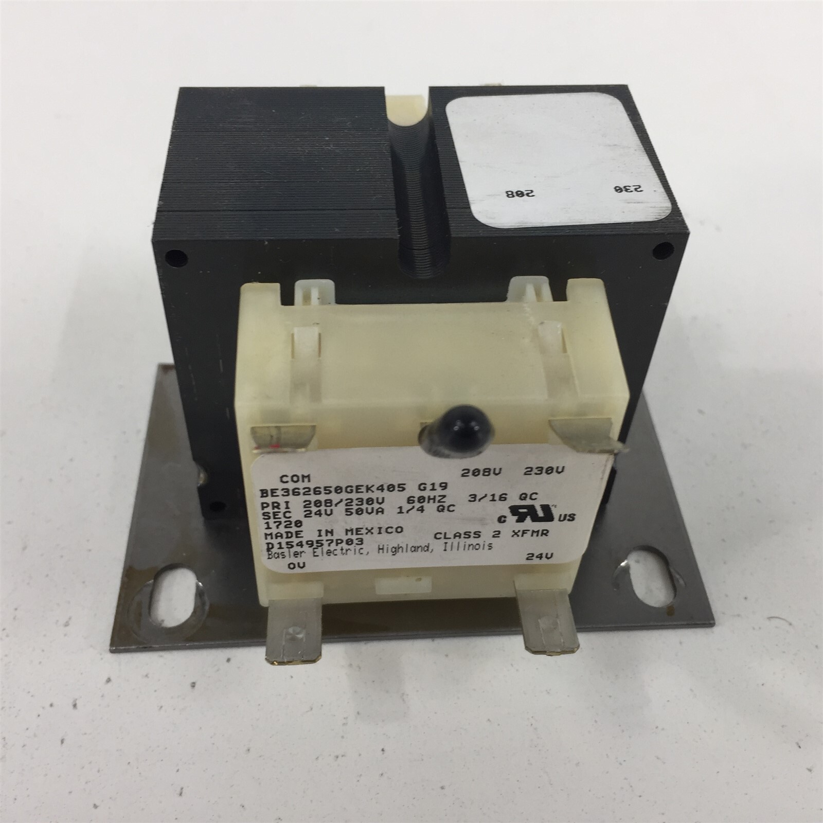 Trane D154957P03 Basler Electric BE362650GEK405 208/230V 24V 50VA Transformer gallery