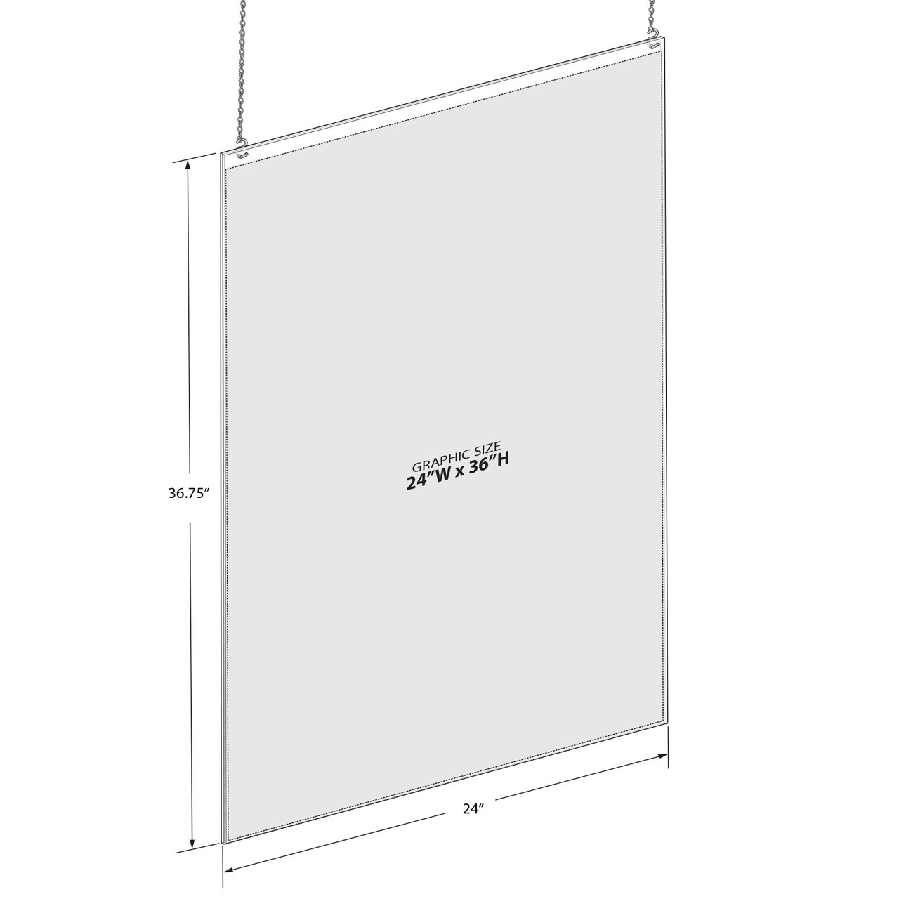 Azar Displays Clear Acrylic Hanging Ceiling Poster Frame 24" Wide X 36" High... gallery