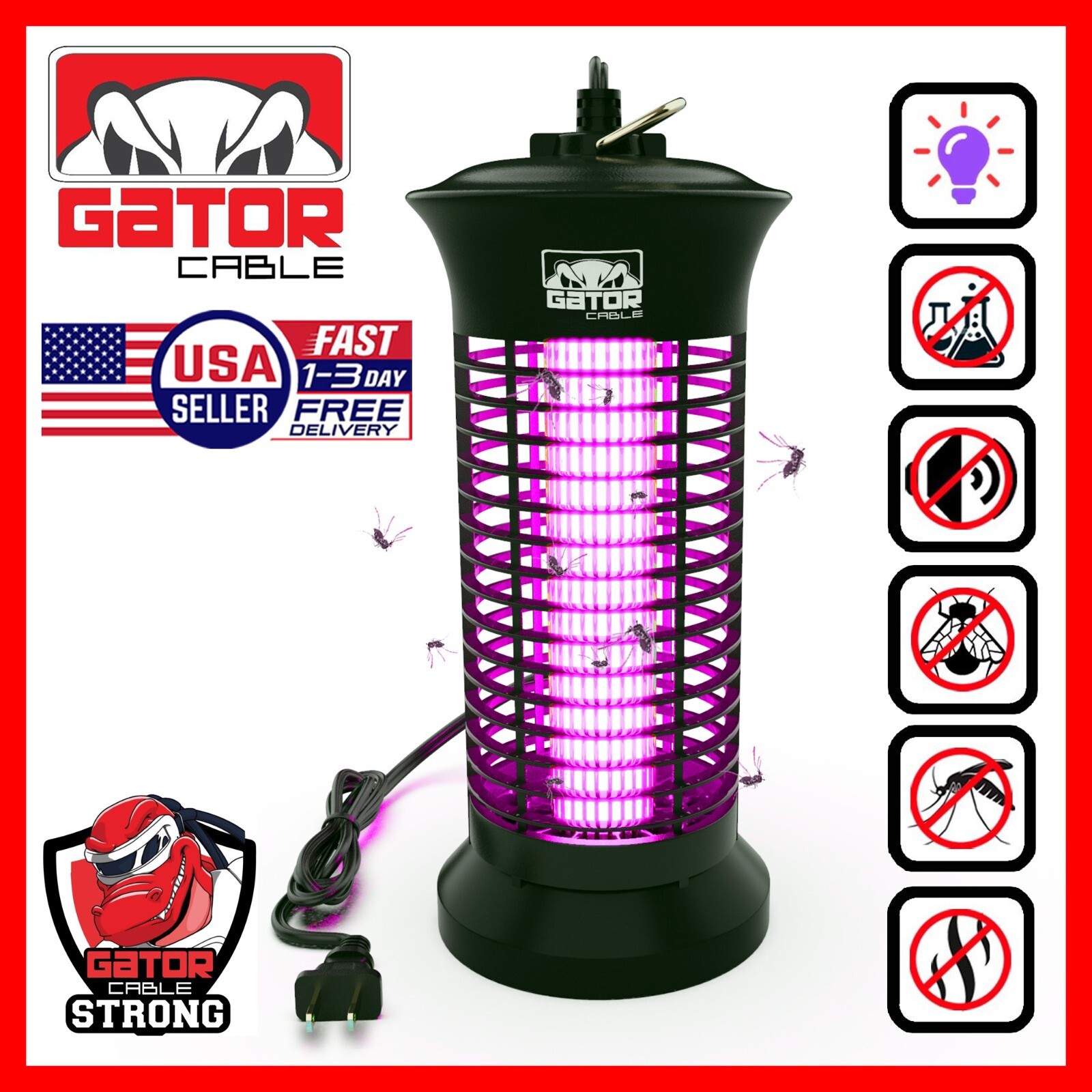 Electric Mosquito Insect Fly Bug Zapper Killer LED Light Trap Pest Control Lamp gallery