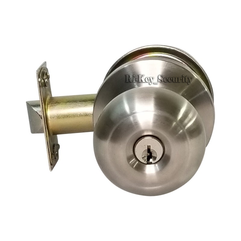 High Quality Door Knob Lock Entry Keyed Cylinder 3 Keys Exterior Interior Kw1 SS gallery