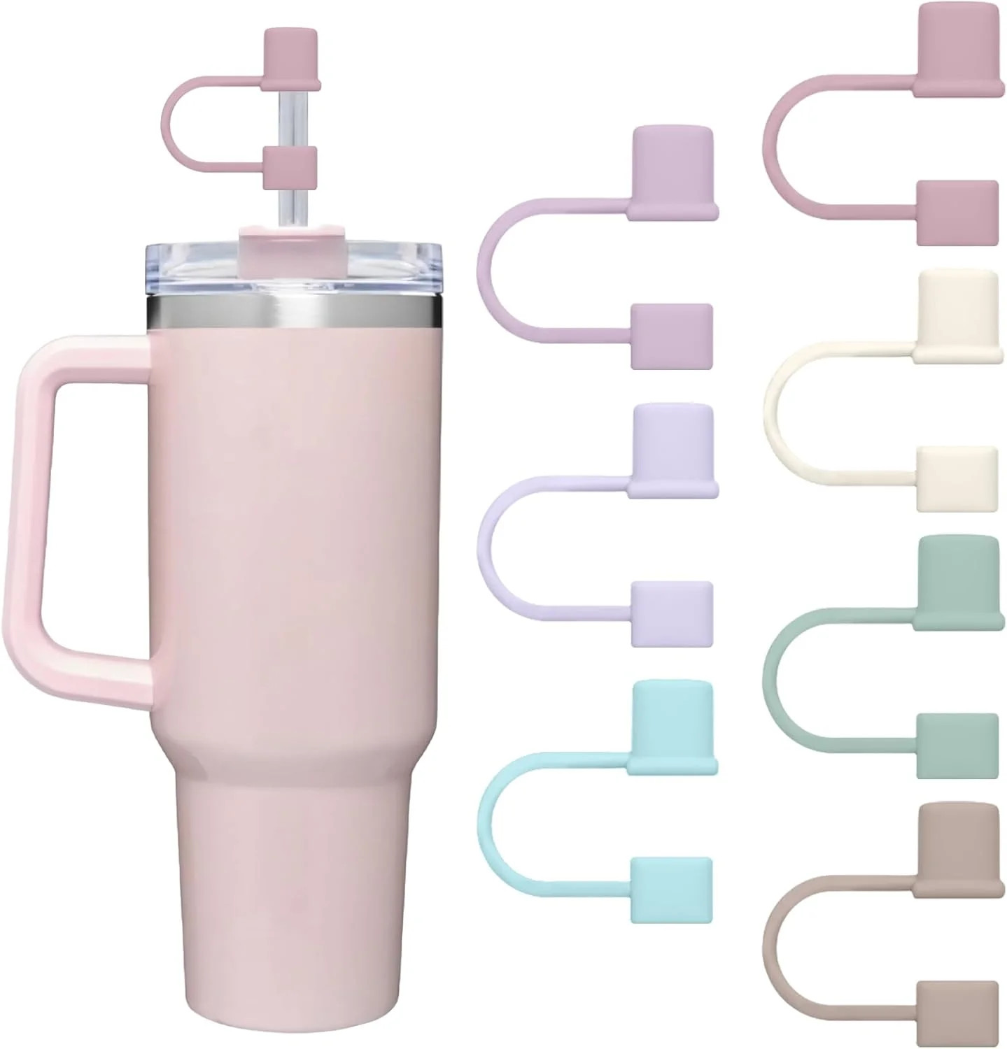 7Pcs Straw Cover Cap for Stanley Cup,Simple 10mm(0.4inch) Silicone Straw Toppers gallery