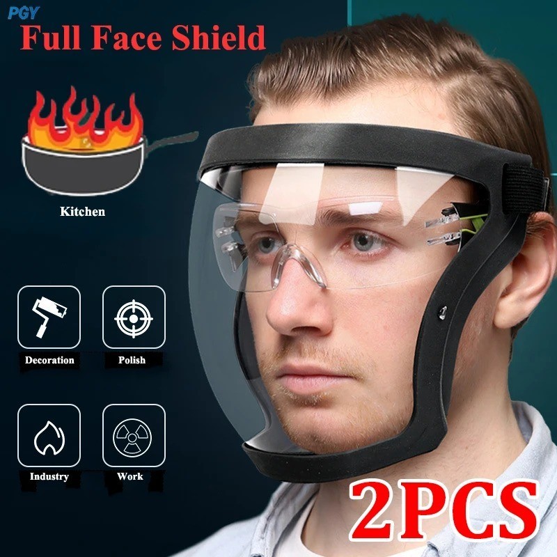 1 Adjustable Full Face Shield Protector - Clear Durable Plastic, Heat & Impact R gallery