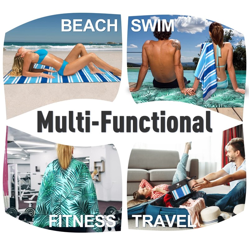 2 Pack 75x35 inch Oversized Microfiber Beach Towel Sand-Free Quick-Dry gallery