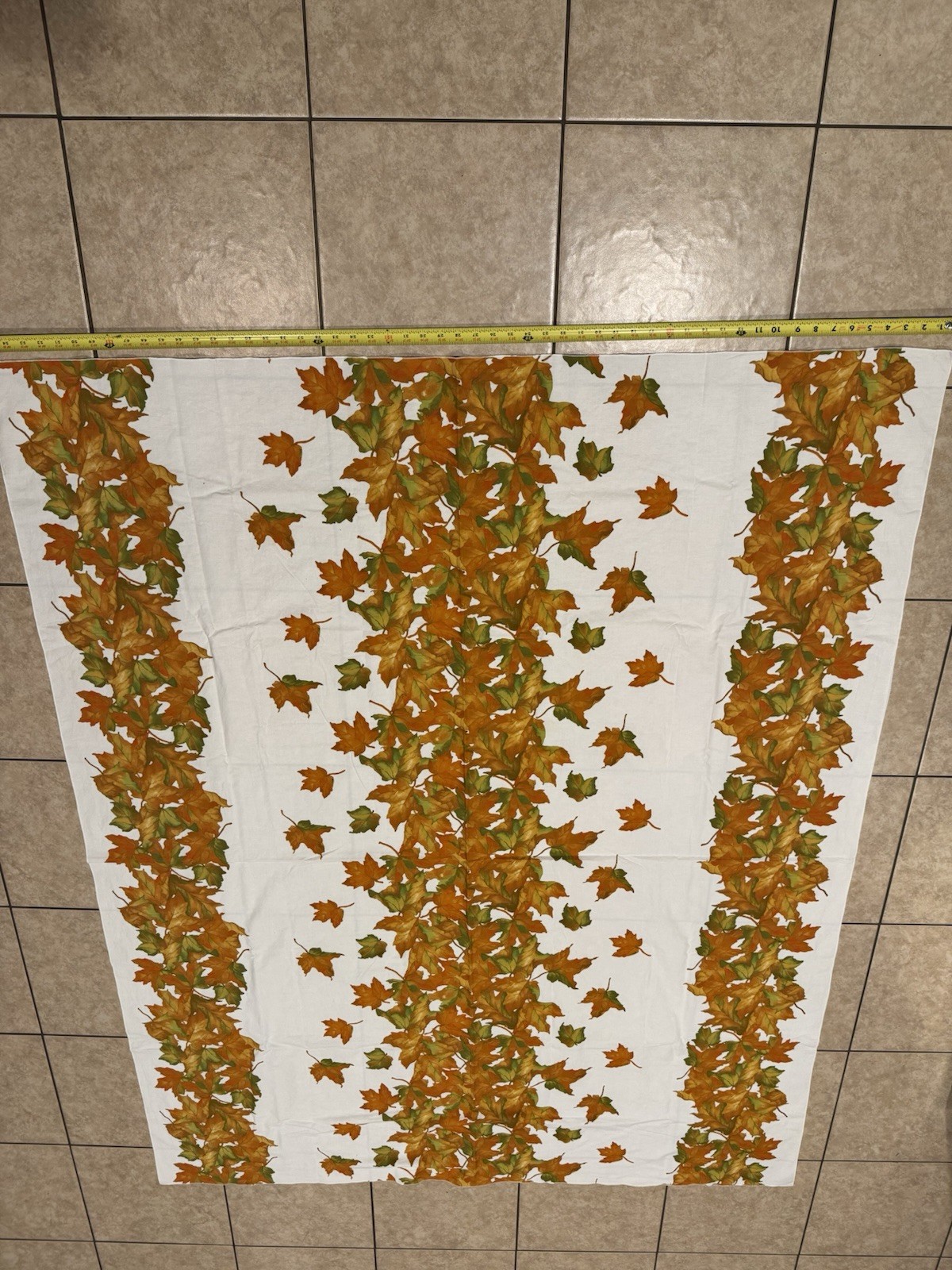 Thanksgiving Fabric Tablecloth Fall Leaves Harvest Festival Easy Care 56 X 70” gallery