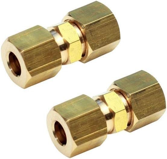 Durable 1/2” Brass Compression Fittings, Safe for Copper & Plastic - 2 Pack gallery