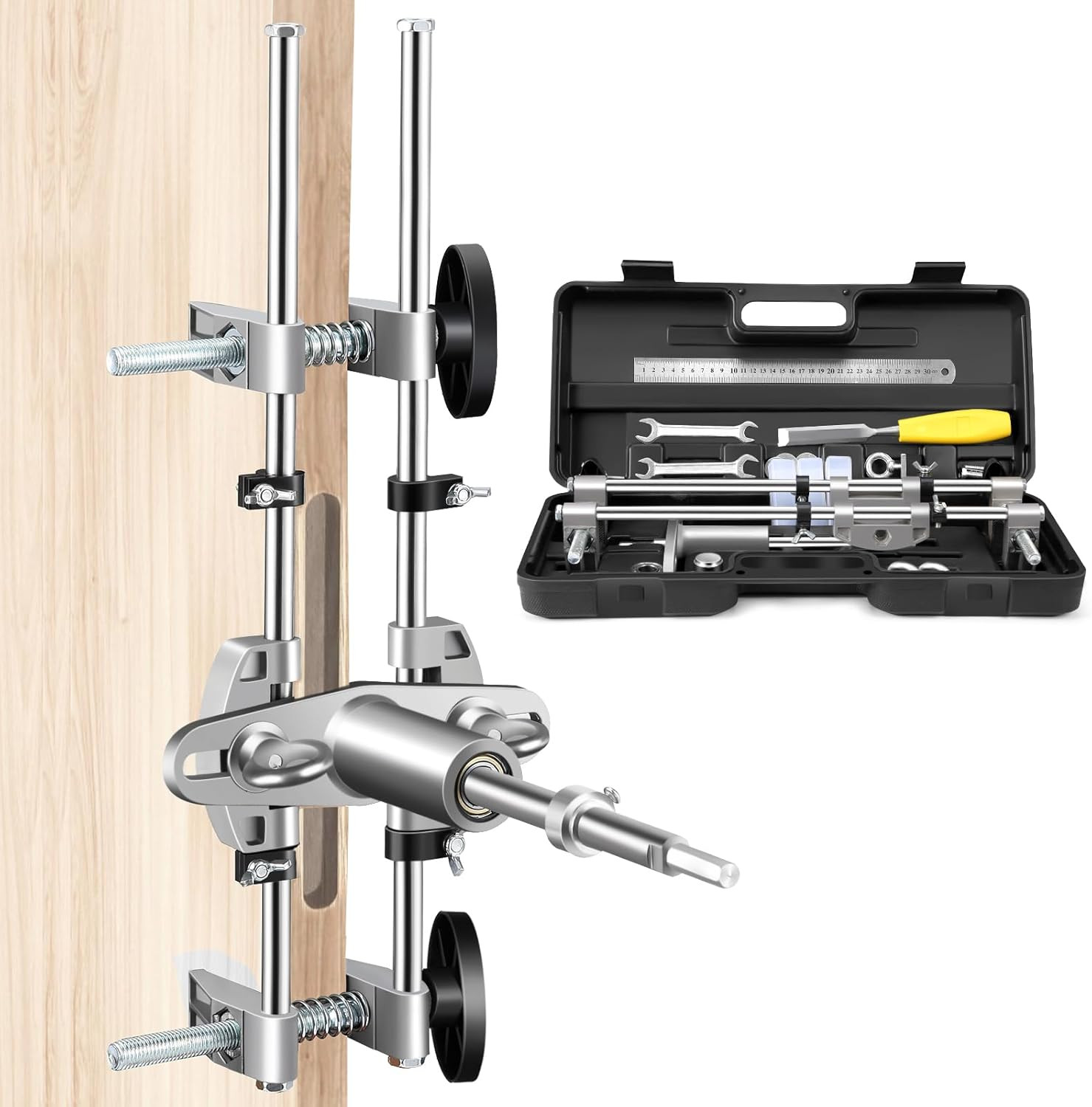 Door Mortise Lock Jig, Door Lock Installation Kit with 18Mm 22Mm 25Mm Tungsten S gallery