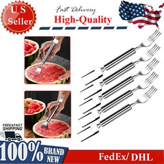 5pcs Portable Watermelon Fork Slicer,Fork Stainless Steel Fruit Cutting Artifact