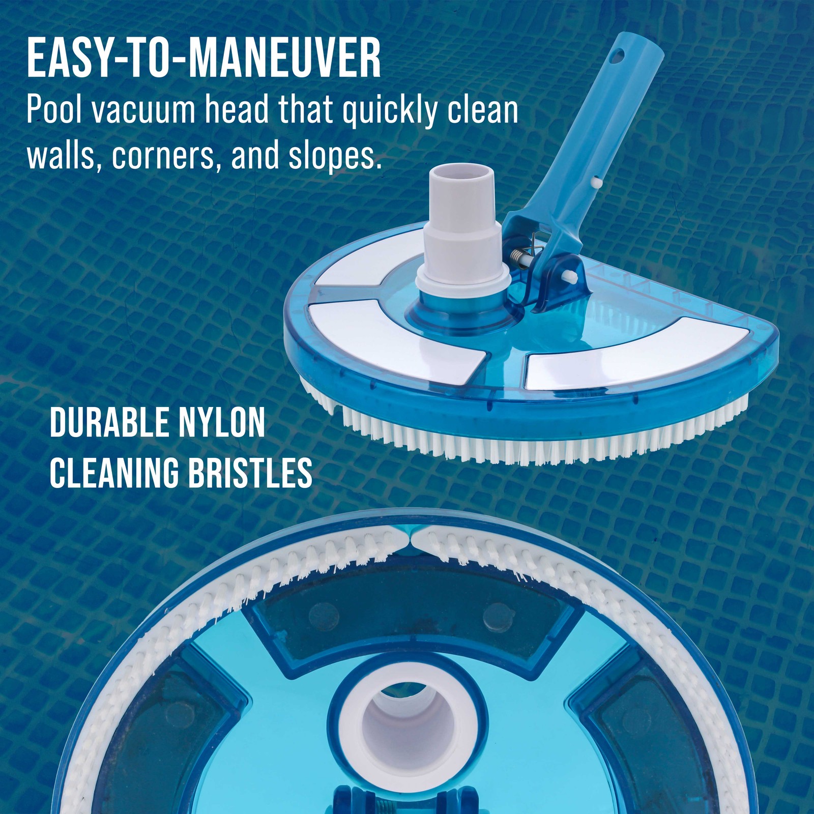 U.S. Pool Supply Weighted Pool Vacuum Head, Transparent Curved Half Moon Body gallery