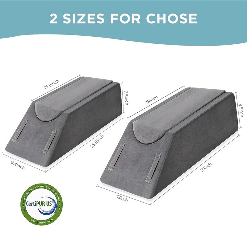 Memory Foam Leg Elevation Pillow Wedge Cushion with Washable Velvet Cover gallery