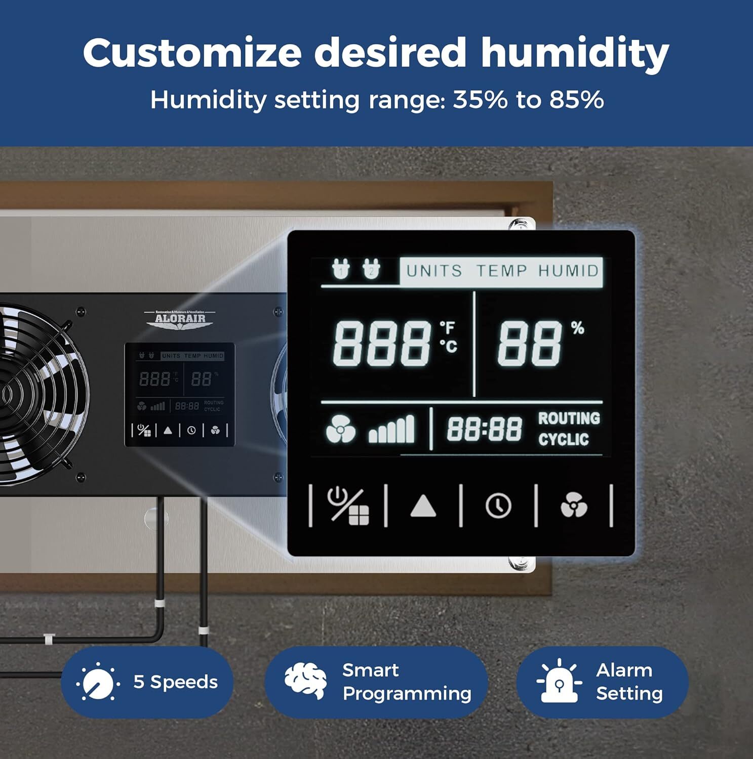 VentirPro S2 Crawlspace Ventilation Fan ALORAIR Crawlspace Fan vent Speed 240CFM gallery