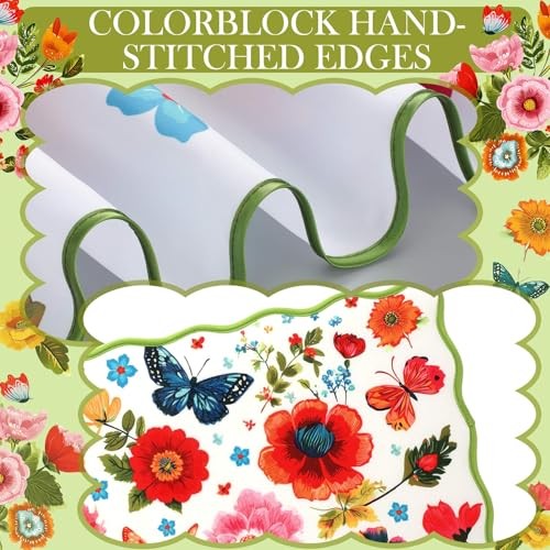 4pcs Spring Shower Curtain Set Spring Boho Floral Bathroom Decor Floral gallery
