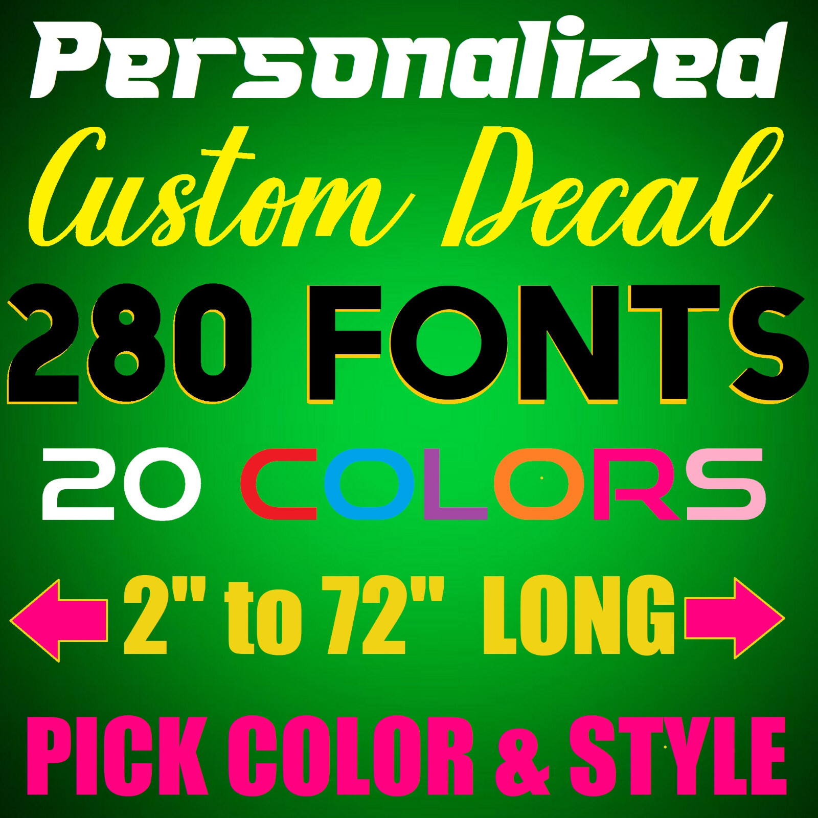 Custom Personalized Vinyl Lettering Name Decal Sticker Car Window Tumbler Flask gallery