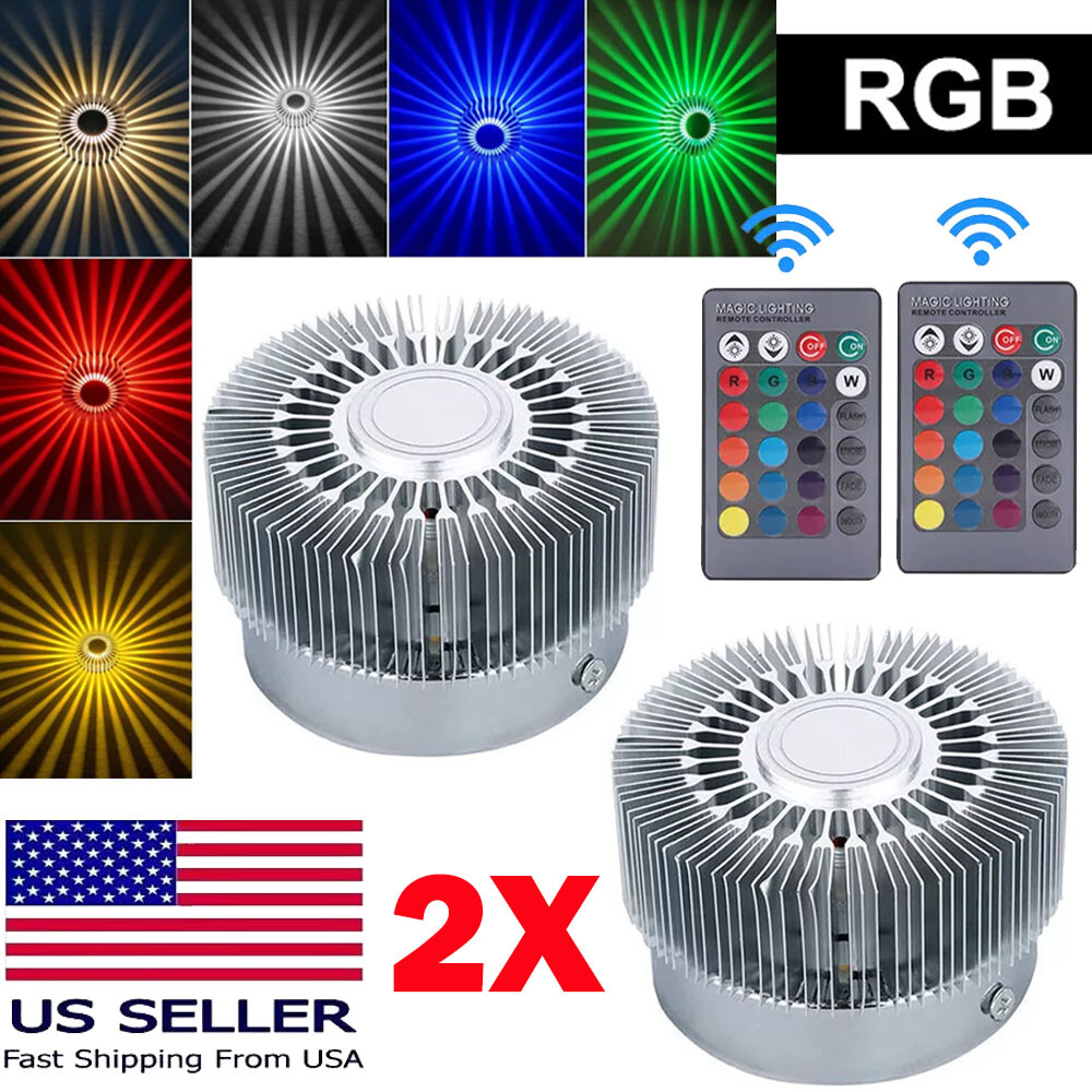 2X 3W Modern LED Wall Ceiling Light Sconce RGB Lighting Fixture Decor Lamp HOT gallery