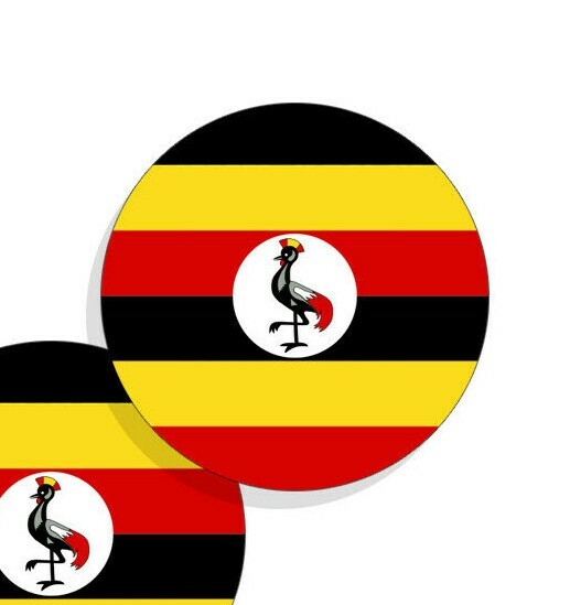 Uganda Flag Stickers Flag Decals Round Indoor Outdoor Circles 4 pack Tuvalu gallery
