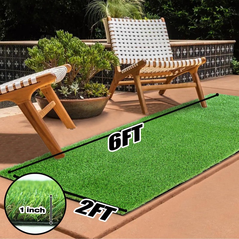 2FTX6FT Artificial Grass Runner Rug - Thick Outdoor Realistic Pets Friendly gallery