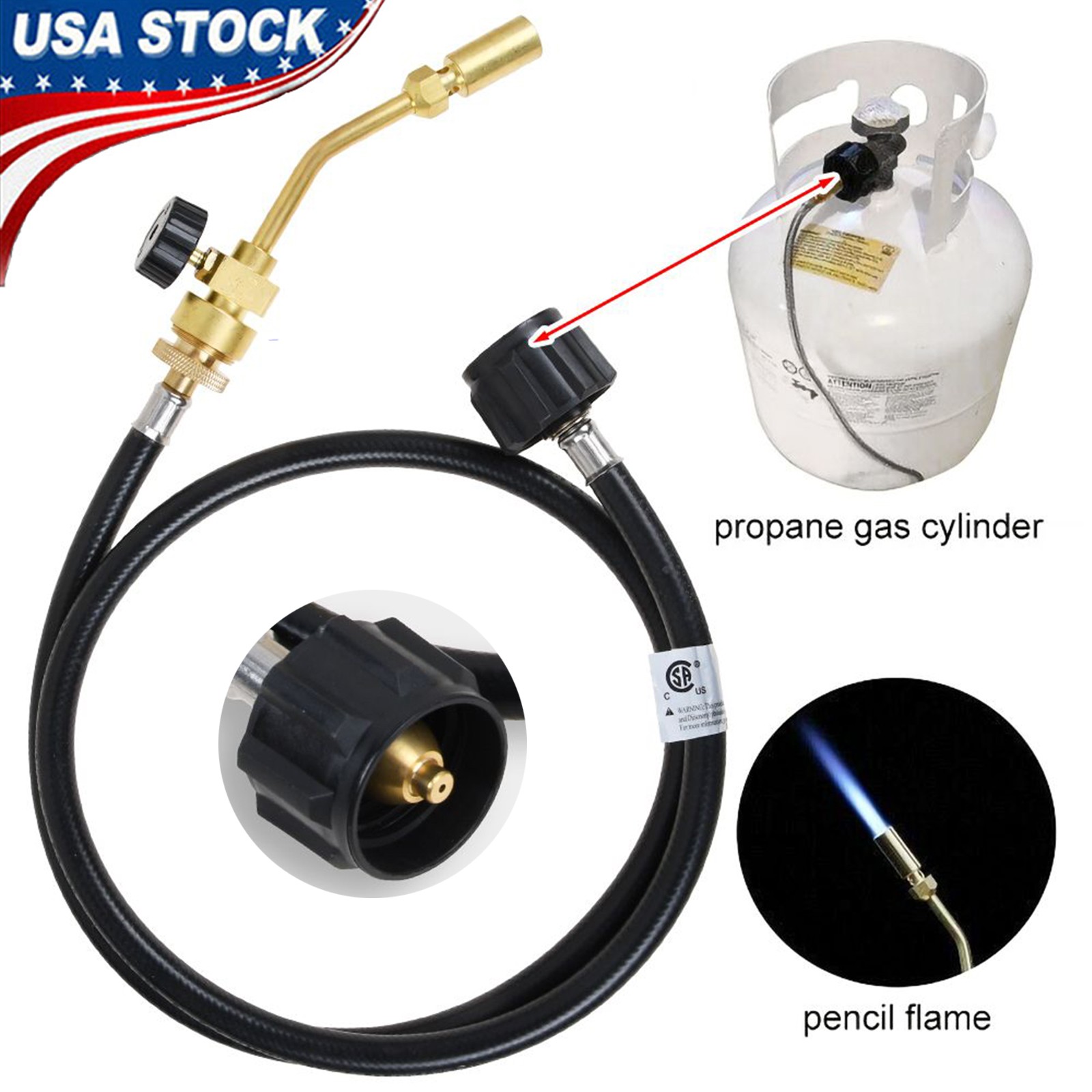 Propane Gas Tank Start Torch & Hose Adapter Brazing Soldering Welding Head gallery
