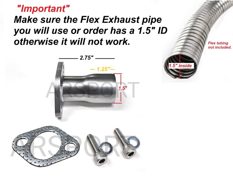 Exhaust Flex Pipe Adaptor for Predator Max 459cc, Duromax XP16HPE & XP18HPE 457 gallery