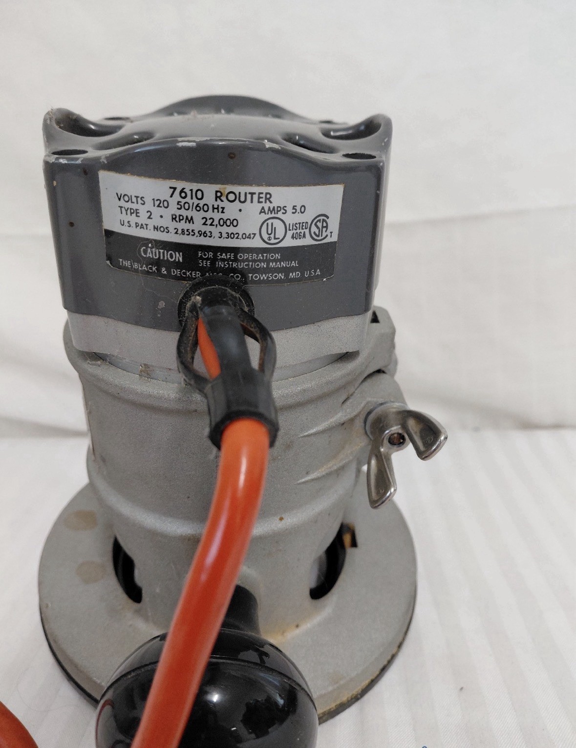 Black & Decker 7610 1/4" Router 120V 5A Vintage Orange Cord WORKS 22,000 Rpm gallery