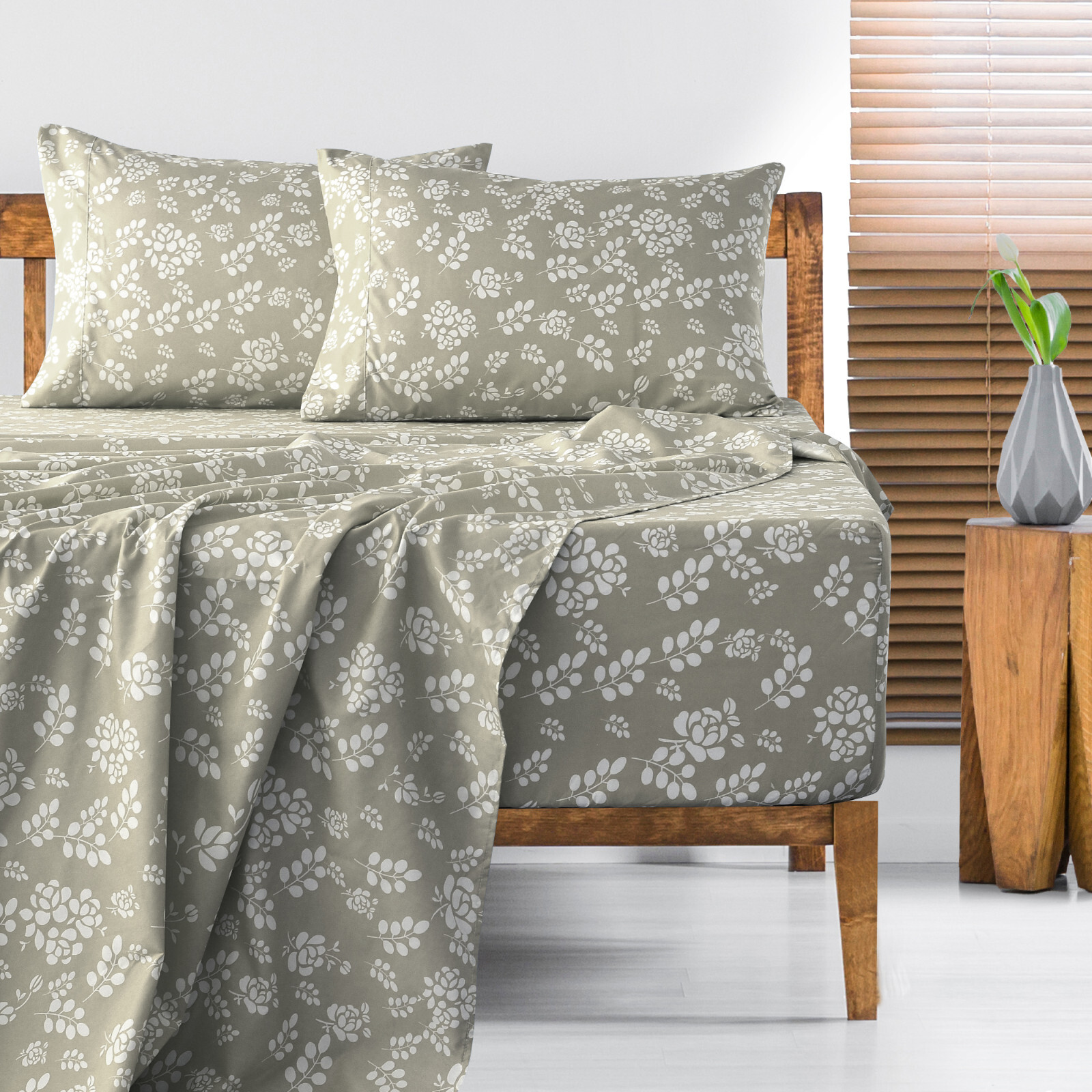 4 Piece Bed Sheet Set Soft Hotel Quality Luxurious Deep Pocket Floral Sheets gallery