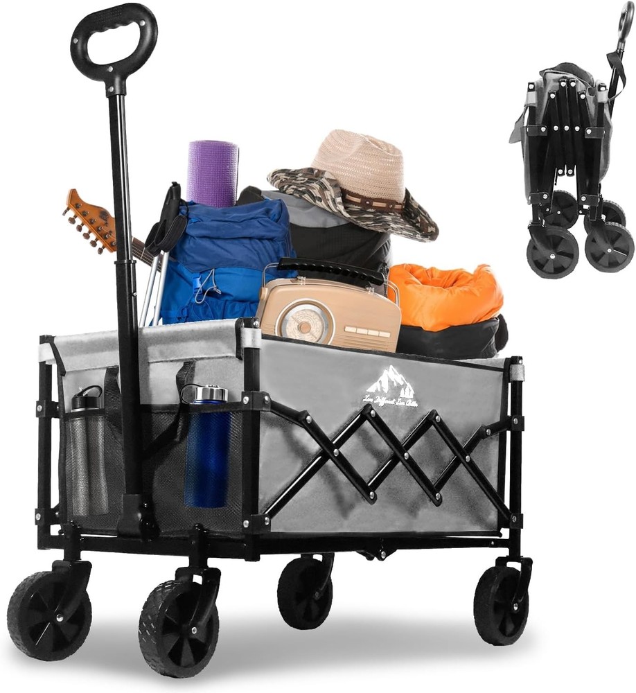 Foldable Collapsible Wagon 352LBS Capacity Large Wagons Carts Heavy Duty Outdoor