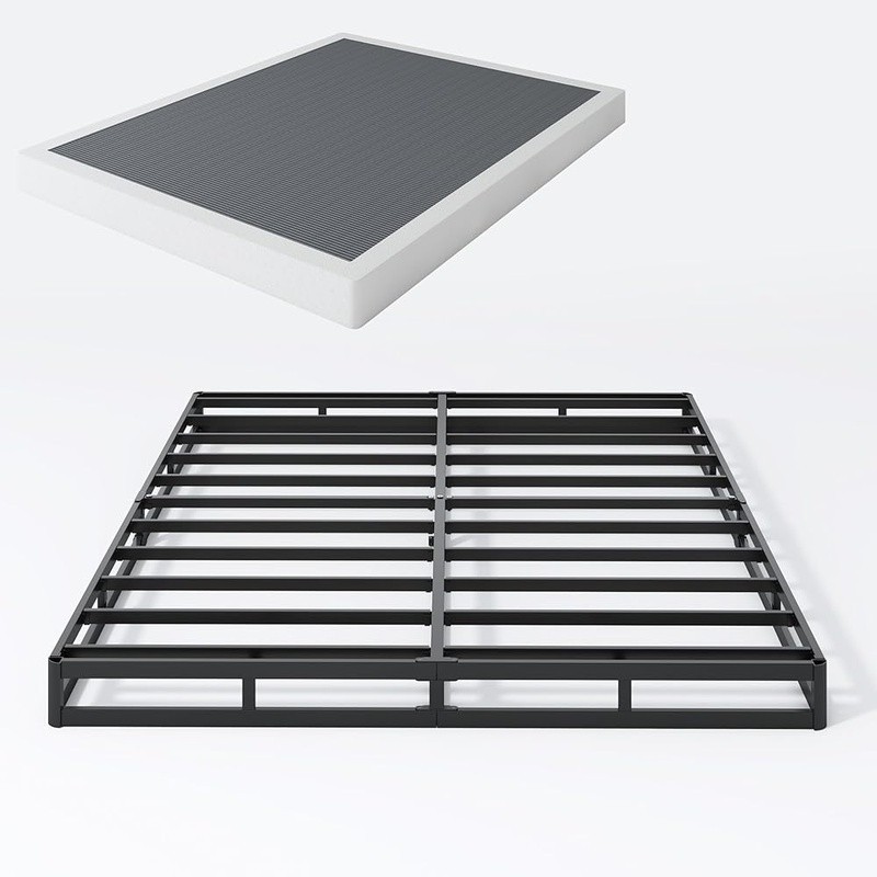 Queen Box Spring Metal Structure Squeak Resistant Easy Assembly Durable Cover US gallery